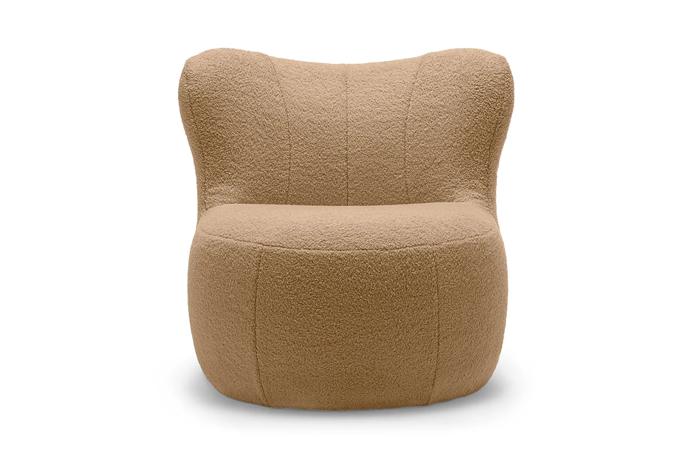Frontansicht von freistil 173 in braunem Teddy-Stoff mit sichtbaren Nahtdetails